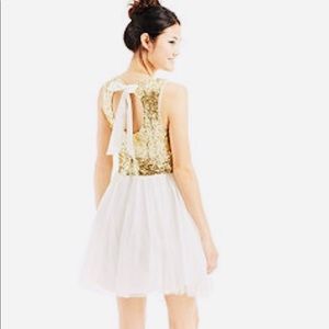 Home Coming, Prom  - white and gold Formal Dress